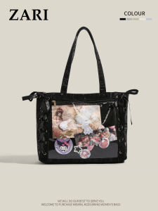 Original Design Large Capacity Womens Tote Bag Anime Valley Biji Plaything Casual Commuter Bag with Ribbon for Ladies