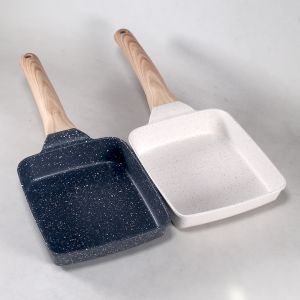 Spidy Wajan Penggorengan Persegi Marble Granite Anti Lengket Keramik