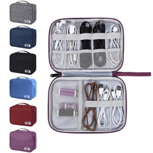 Portable Digital Storage Bag Waterproof Digital Electronic Organizer USB Cable Data Line Charger Plug Storage Bag Travel Cable