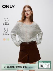Only Womens round Neck Knitted Sweater Winter Slim Fit Pure Color Wool Blend Long Sleeve Sweet Style Comfortable Casual Top