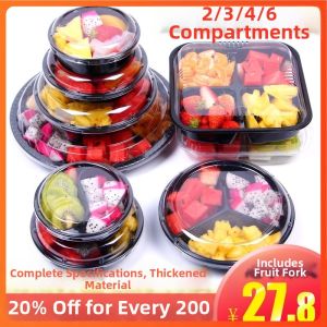 Fresh Fruit Slice Storage Box Plastic Divided Transparent Disposable
