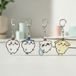 4 Móc Khóa Acrylic Hình Thú Dễ Thương Chiikawa Mặt Dây Kim Loại Phụ Kiện Trang Trí Túi Xách Quà Lưu Niệm Trang Sức Xinh Xắn Quà Tặng Bé Đồ Trang Trí