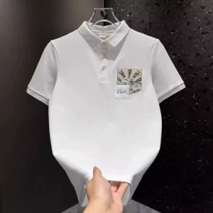 เสื้อโปโลคอปกแขนสั้นผู้ชาย ทรงสลิมฟิต ปักลาย ทรงหลวม ฤดูร้อน ปักลาย ปักลาย แขนสั้น แขนยาวครึ่งตัว ผ้าฝ้าย