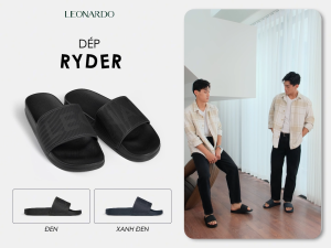 Leonardo Dép Nam Ryder Quai Ngang PVC Nước Đế Cao Su Đúc Chống Trượt Thiết Kế Đường Line Độc Bản