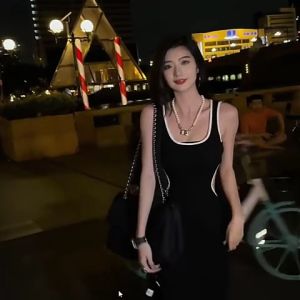 Đầm body sát nách khoét eo V15 phối viền trắng 2 dáng ngắn dài sành điệu phù hợp đi chơi đi tiệc đi du lịch