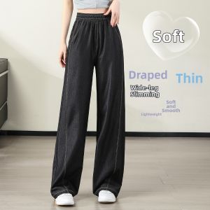 BALENO | Fashionable Slim Wide Leg High Waist Thin Trousers