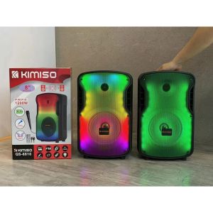 LC - Wireless Speaker bluetooth kimiso QS-6810 RGB LED 8 inch jumbo speaker + mic plus remot speaker karaoke kimiso QS 6810