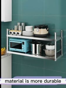 304 stainless steel suspended kitchen storage rack kitchen microwave stove rack