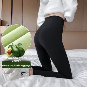 Fitness Leggings Shark Skin Design over Knee High Footless Tights Anti Slip Yoga Pants High Waist Nylon Blend Casual Wear