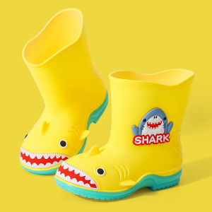 Thick Bottom Shark Childrens Rain Boots Anti-slip Waterproof Shoe for Kindergarten Kids Baby Toddler School Boys And Girls