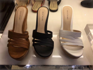 Summer New High Heel Slanted Heel Wrap Sandals and Slippers High Heel Platform Platform Platform Womens Shoes Elegant Thin Drawstring Sandals