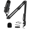 Chuyên nghiệp USB streaming podcast PC Microphone Studio cardioid Condenser Mic Kit với Boom Arm cho ghi âm co giật Youtube. 