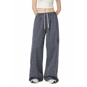 Turn Signal | Vintage Leisure Loose Check Pants Summer