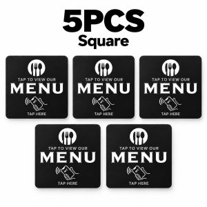NFC 215 Square Round Programmable Google Review Menu Card 13.56MHz Adhesive PVC Desktop NFC Tag for Restaurants Stores and Cafes
