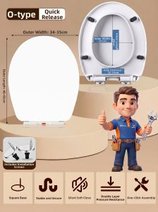 TAOSHI | Easy Installation Universal Thickened Toilet Seat Cover Slow Closing