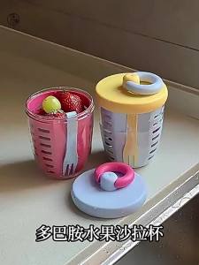 Portable Aesthetic Salad Cup with Draining