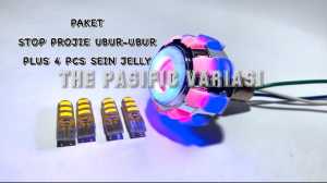 Paket Lampu Motor Lampu Stop Projie Ubur - Ubur Plus 4pcs Sen Jelly Diam / Non Flash - TPV