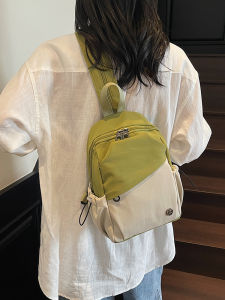 Ladies Large Capacity Canvas Backpack Travel Outdoor Commuting Crossbody Bag Avocado Green Daily Use Soft Shoulder Bag