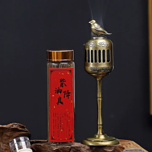 Zen Incense Gift Set – Purple Jiangzhen Osmanthus & Pear Scents with Copper Burner | Natural Aromatherapy for Home & Meditation