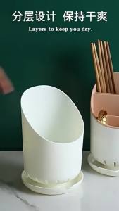 JeDa ที่เก็บช้อน จัดเก็บอุปกรณ์ในครัว "" ทรงกลม"" ส่วนที่เหลือตะเกียบ Chopstick hold มีสินค้าพร้อมส่ง