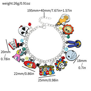The Amazing Digital Circus Bracelets Cartoon Anime Figure Enamel Pendant Bangles TADC Pomni Caine Jax Ragatha Hanging Hand Chain