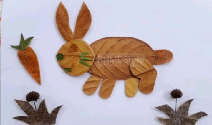kolase daun kering kolase hewan DIY kolase kerajinan kolase | Lazada
