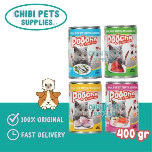 POOCHA Wet Food Kaleng 400 gram / Makanan Kucing / Makanan Kucing Basah Kaleng (Chunky Texture Real Fish No Pork)