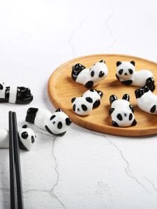 Cute Little Panda Chopstick Holder Chopstick Holder Creative National Treasure Panda Ceramic Decoration For Home Chopsticks Shelf Chopstick Rest Pen Holder Pen Holder