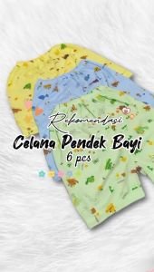 Isi 6 pcs Celana Pendek Bayi Dino Usia 0-3 tahun