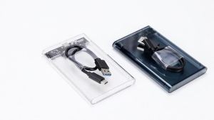 USB 3.0 3.1 External Hard Drive Enclosure 2.5 Inch SATA to USB3.0 UASP Clear Portable Hard Drive Case HDD Tool-Free Transparent
