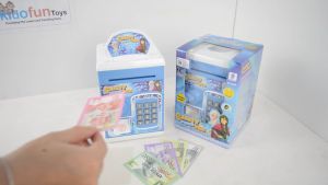 Mainan Edukasi Anak Celengan ATM Brankas Sidik Jari + Uang Mainan Frozen / Kitty / Midori SDB