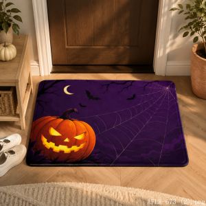 VIKAMA Vintage Country-Style Halloween Rug Non-Slip and Easy-to-Clean Doormat Halloween Entryway Decorative Rug Home Decor