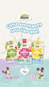 Alamii LilPuffs Snack Sehat Bayi - Banana Milk / Strawberry Milk / Vegie Garden 30g (3 packs x 10g)
