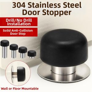 Stainless Steel Door Stop Easy Installation Thickened Rubber
