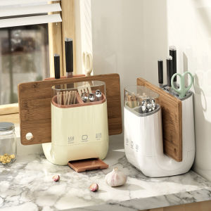 Kitchen Knife Holder Storage Rack Household Vegetable Board Storage Rack Countertop Drain Chopstick Holder Cutting Board