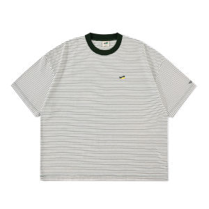 Broshood | Loose Casual Summer Embroidered Striped T-Shirt