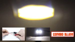 Owl Mini Driving Light Motorcycle Dsk Mdl LED High Low Beam Dual Color 6000K White Yellow Super Bright