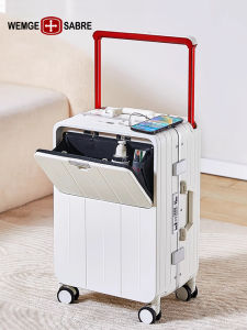 2025 New Womens Multi-Functional Carry-On Suitcase Aluminum Frame 20 Inch Fashionable Travel Bag with Wide Pull Rod