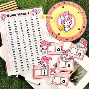 Suku Kata Montessori Wheel (A/I/E/O/U) Melody | Suku Kata  Bahasa Melayu | Preschool Learning BM