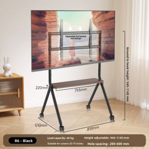 Mobile Television Stand with Wheels for 65 75 85 120 Inch TCL Hisense Crestron High Strength Steel Wooden Mobile TV Cart