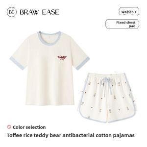 BE | Cotton Padded Bra Sleepwear Short Sleeve