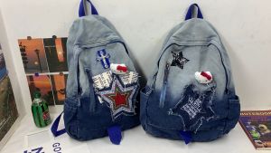 Yapak Amihan Casual Denim Color Backpack Sweet School Student Backpack Bag