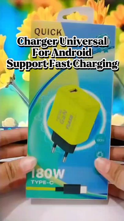 Charger Super VOOC Model 139 GAN 180W Quick Charger Batok + Kabel USB Fast Charging For Android