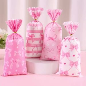 Túi Quà Nơ Hồng 25/50 Chiếc Cho Tiệc Sinh Nhật 1 Tuổi Đám Cưới Lễ Tình Nhân Túi Đựng Kẹo Dùng Một Lần Đồ Dùng Tiệc Tùng