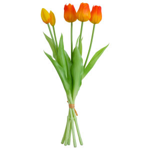 5pcs Menton Tulip Bouquet - Artificial Soft Gel Simulation Flowers Table Setting Wedding Valentines Day Home Decoration