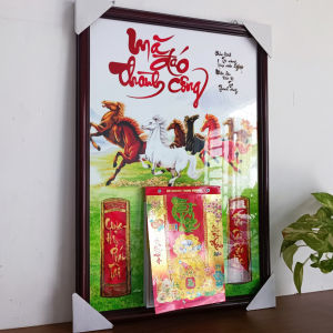 Lịch gỗ treo tường 2027 lịch tráng gương Mã Đáo Thành Công gắn bloc lịch năm mới