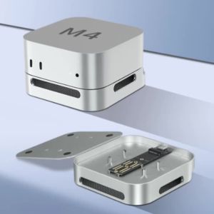Aluminum Tablet Cooling Bracket USB-C Solid State Drive Dock Stand for Mac mini M4 M4 Pro Heat Dissipation Cooling Frame Mount