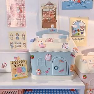 Kids High Quality Small House Piggy Bank Mystery Safe Box Cute Room Decor Cash Savings for Kids Boys and Girls
