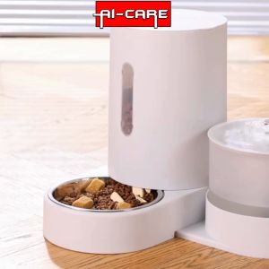 2 IN 1 Pet Food Dispenser With Water Fountain Automatic Feeder Water Feeder For Cat & Dogs Bekas Makanan Kucing