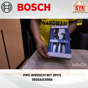SYK Bosch Pipe Wrench Set 2Pcs 7 Inch 10 Inch Home Use Pipe Carbon Steel Wrench Set Sepana Paip Kerja 1600A039RB